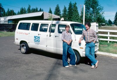 Brian Edwards and Mike Kolb with the Station Van Before Repainting - June 1981