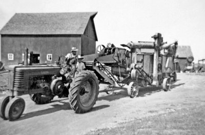 Tractor & Thrashing Machine - Cherry Street Farm