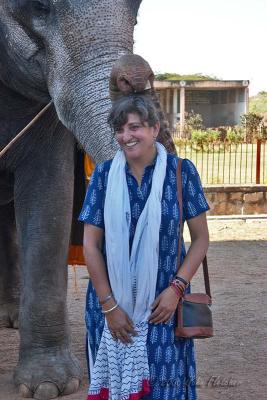 Alka Receives an Elephant's Blessing