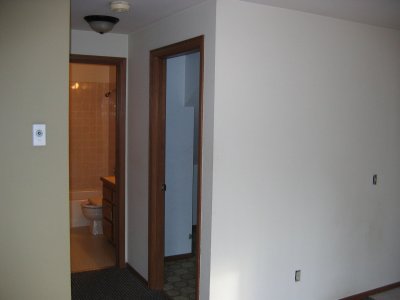 Short hall to bathroom and laundry room