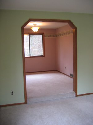 Looking from living room into dining room
