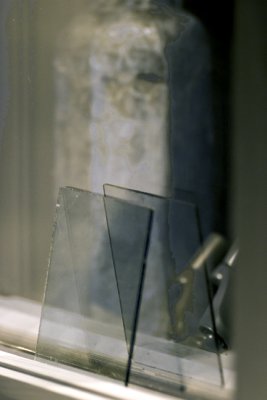 Dark Cobalt Blue Glass and Window Reflections