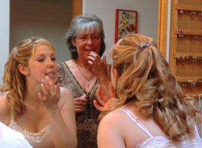 Shelly & Mom getting ready