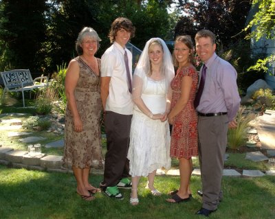 Bride with family