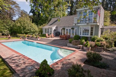 Pool and house