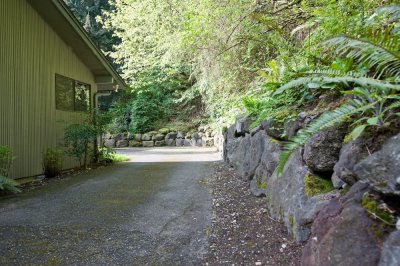 Stones lining the driveway
