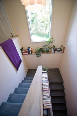 Stairs to the lower living areas