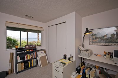 Downstairs office and view of Puget Sound