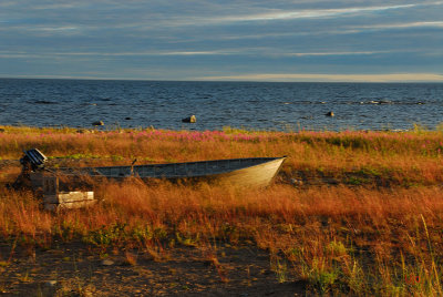 Strandad båt...