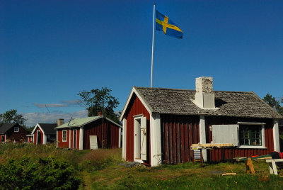 Typiska stugor i skärgården, låg vräkfaktor, hög mysfaktor.