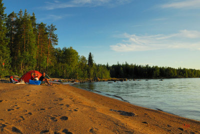Nästa natt direkt på stranden.