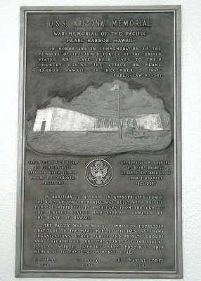 Arizona Memorial Plaque