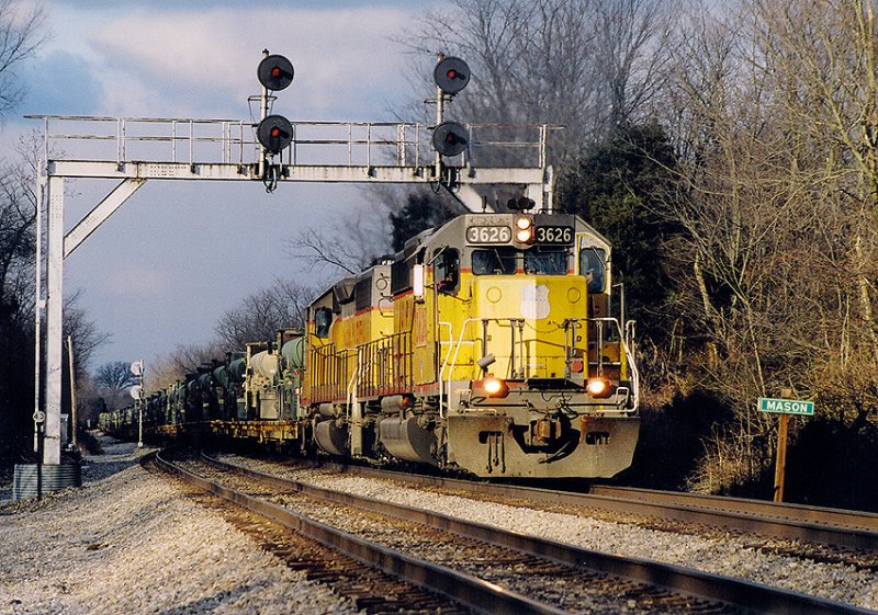 UP power on NS 053 at Mason