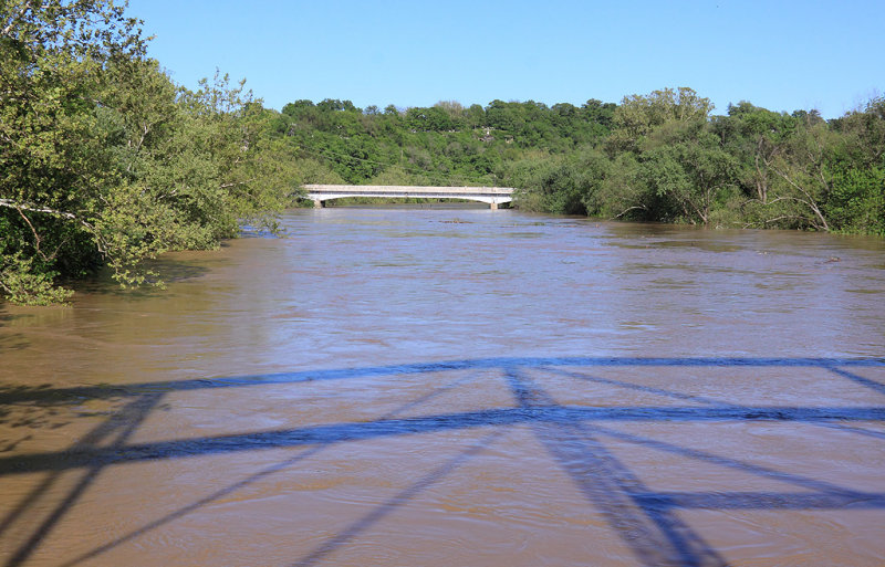 Looking upriver towards the Capital Ave. bridge 05/04/10