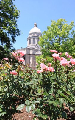 Kentucky State Capital Building and the state rose garden