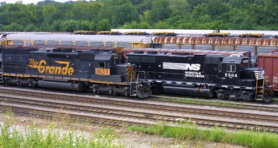 DRGW and NS power in the East Yard