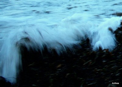 Angry fingers clawing their way up the beach