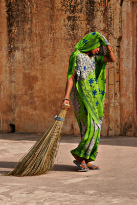 Sweeper, Amber Fort, India