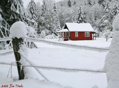 2nd PlaceSnowy Red Cabinby Jim Thode