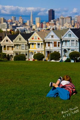 Painted Ladies and a Girl by Raul Panelo
