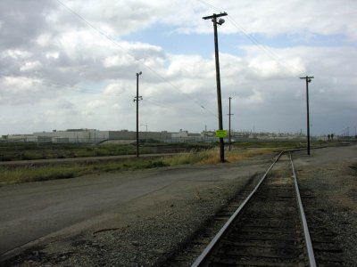 South drill track looking into the lower yard and ex-NUMMI plant