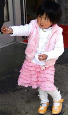 Little girl in pink