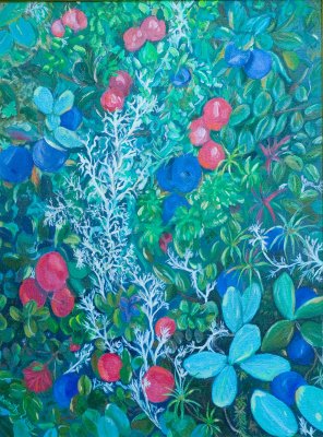 Blue and Red Flowers- Dorothy Long