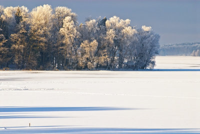 ice and snow on the lake