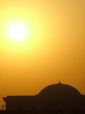 1741 11th Feb 06 Sunset over Sharjah University.JPG