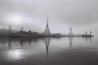 early morning mist over the dockyard.JPG