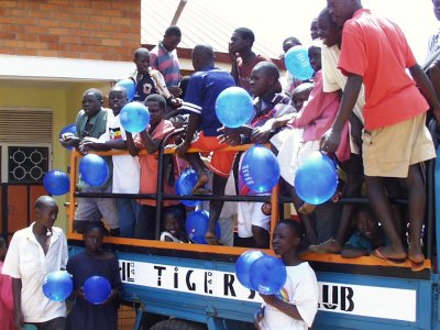 Kids in truck Kampala Uganda