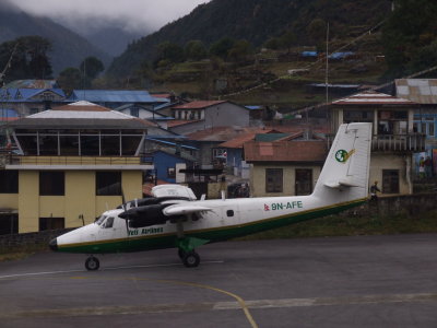 Ready for departure Yeti Airlines at Lukla Airport Nepal.JPG