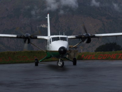 Yeti Airlines Twin Otter taxying at Lukla Airport Nepal.JPG