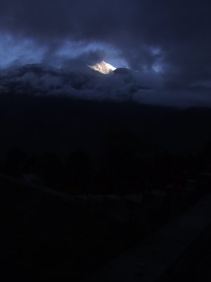Sun catching the Himalayas Nepal.JPG
