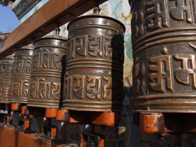 Prayer Wheels Bodhnath Stupa Kathmandu Nepal.JPG