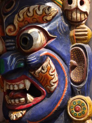 Mask at Monkey Temple Kathmandu Nepal.JPG