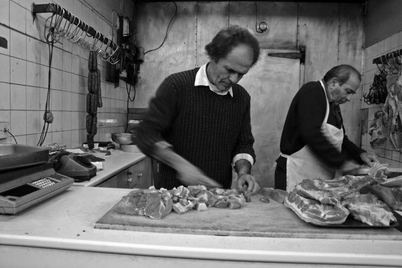 Butchers in the Ayiou Antoniou Market in Nicosia