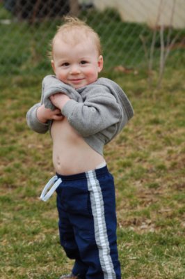 So happy to be outside he wants to show everyone his tummy