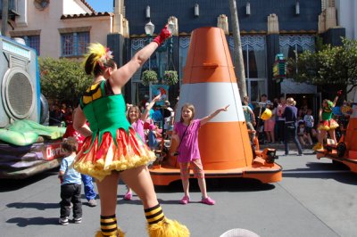 The girls dancing in the parade