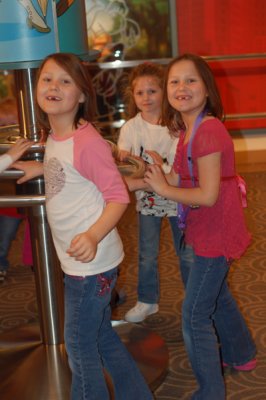 The girls finding some friends to play with