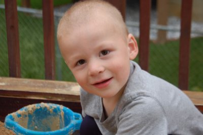 But he sure is cute with the buzz cut