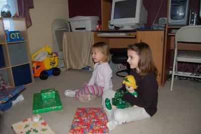Christmas Eve, opening gifts with Benna and Cameron (Rory and Brenna)