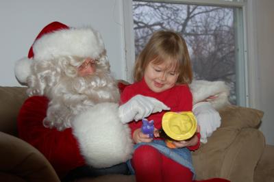 Reagan visits with Santa