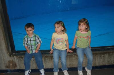 Cameron, Rory and Reagan waiting to see the Dolphins