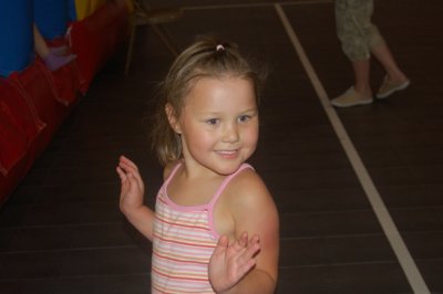 Rory cheezin' it up at her birthday party