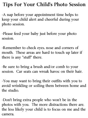 Tips For Your Child's Photo Session