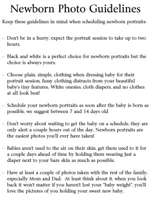 Newborn Photo Guidelines