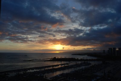 sunset off Waikiki Beach