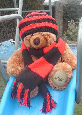 Soccer scarf and beanie, March 2006