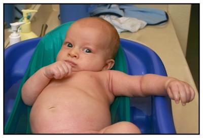 Joshua during bath time